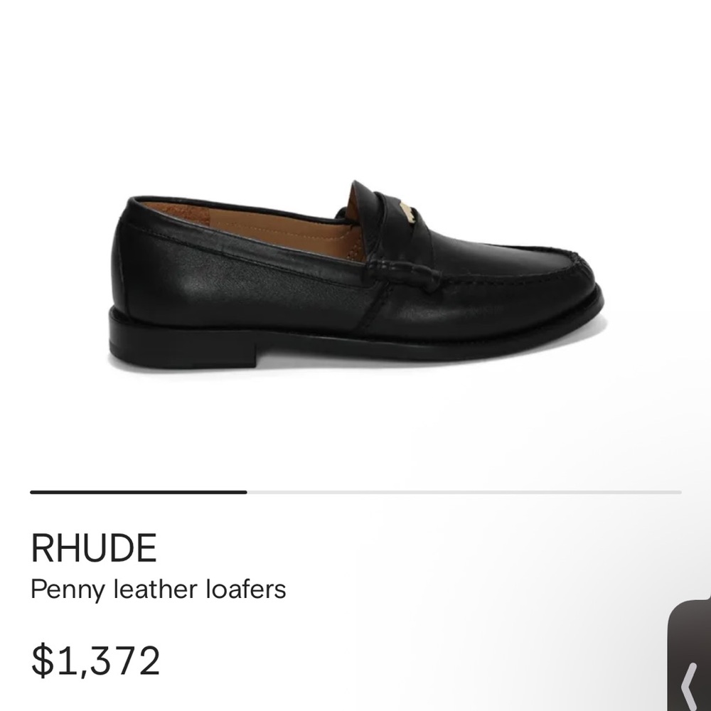 NWT Rhude Men’s Penny Black Leather Loafers Sz 11